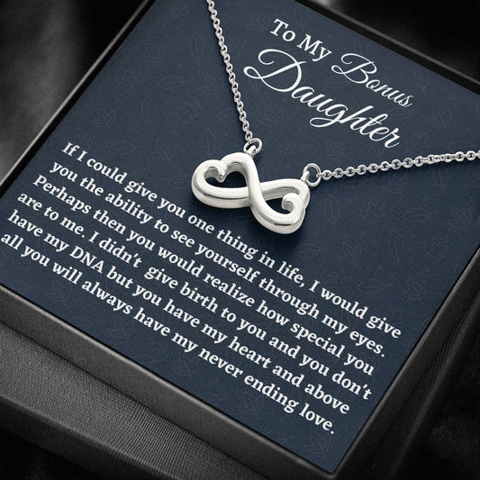 Stepdaughter Gift, Bonus Daughter Gift, Infinity Hearts Necklace, Birthday Gift, From Stepmom Present for Stepdaughter