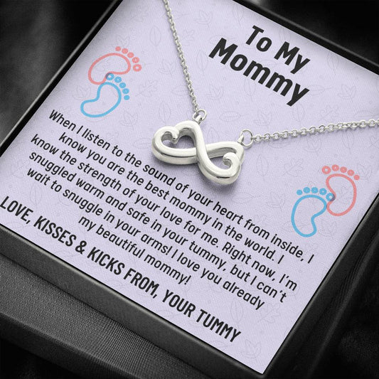 Mom To Be Gift, Infinity Hearts Necklace Gift For Expecting Mom, Pregnancy Gift, Mama Present From Unborn Baby, Baby Shower Gift For Mom to Be