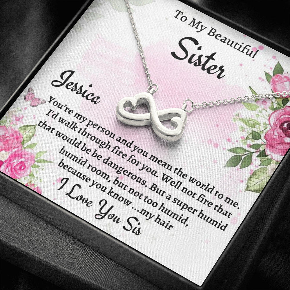 To My Sister Gift, Personalized Infinity Hearts Necklace, Gift For Soul Sister, Birthday Gift For A Sister, Best Friend Christmas Gift
