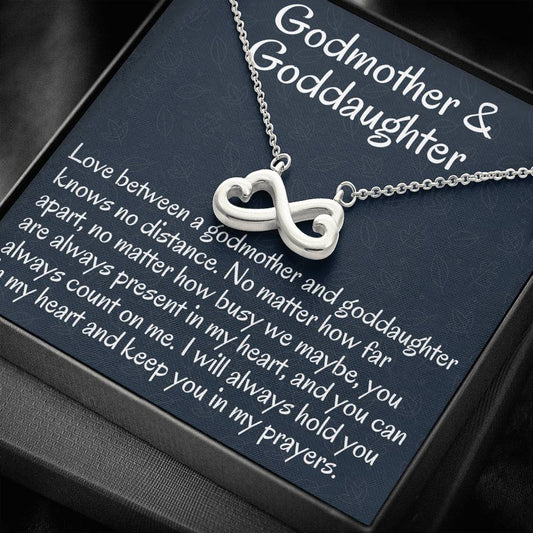 Godmother & Goddaughter Gift Necklace, Everlasting Love Necklace Gift for Baptism, Confirmation, Graduation Birthday