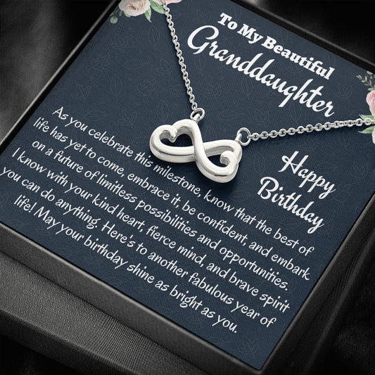 Granddaughter Birthday Gift, Love Knot Necklace, Gift For Granddaughter From Grandma, Birthday Jewelry, Grandfather to Granddaughter