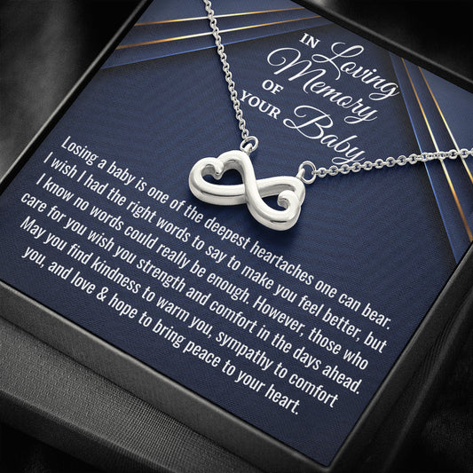Miscarriage Gift, Infinity Hearts Pregnancy Loss Necklace, Sorry for Your Loss, Angel Baby, Bereavement Gift, Miscarriage Keepsake