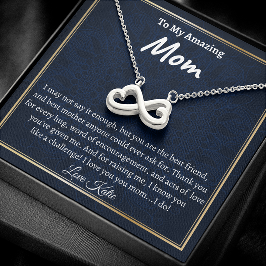 Funny Mother's Day Gift, Mom Gift From Daughter Necklace, Infinity Hearts Necklace, Christmas Gift, Mom Gift Idea, Mom Gift From Son
