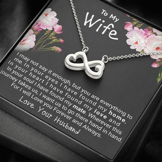 Jewelry Gift For Wife, Gift for Wife Infinity Hearts Necklace, Christmas Gift for Wife, On her Birthday Gift, Anniversary Gift To My Soulmate Gift
