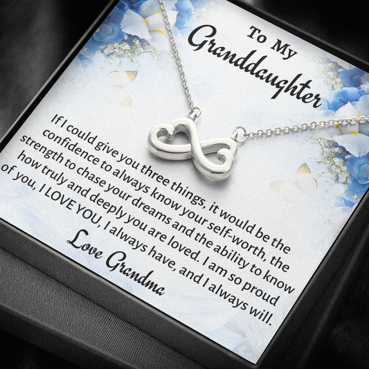 To My Granddaughter Infinity Necklace Gift, Know You Are Deeply Loved Necklace, Gift for Daughter from Nana Birthday, Graduation or Christmas Present