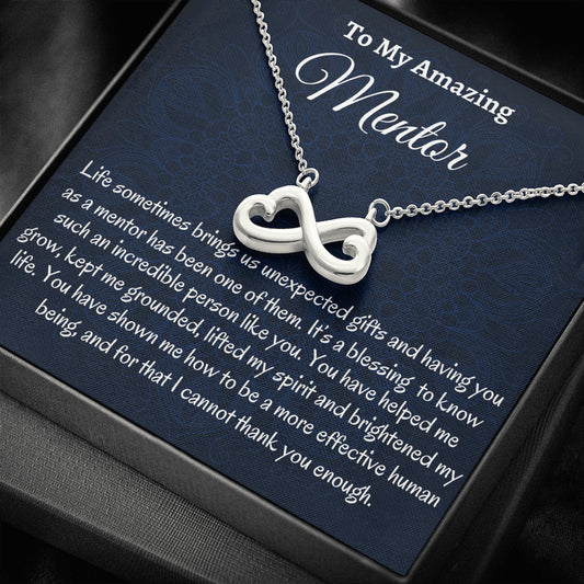 Mentor Gift For Women, Infinity Hearts Necklace, Appreciation Gift for Mentor, Career Mentor, Gift For Boss, Thank You Gift For Teacher