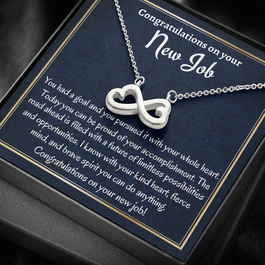 New Job Gift For Her, Infinity Necklace, Congratulations On New Job, Leaving Gift, New Beginnings Necklace Gift, Promotion Gifts For Women