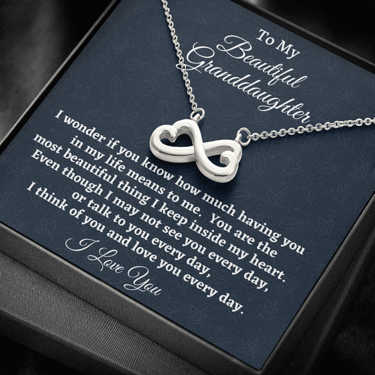 To My Granddaughter Gift, Love Knot Necklace, Jewelry for Granddaughter From Grandmother, Necklace for Granddaughter, An Awesome Birthday or Christmas Gift