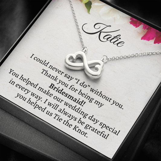 Bridesmaid Thank You Gift From Bride, Personalized Bridesmaid Thank You Gift, Infinity Heart Necklace, Appreciation Gift, Bridesmaid Jewelry Gift