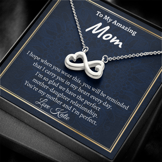 Mother's Day Necklace, Infinity Hearts Necklace, Mom Gift Idea, Funny Gift, Mom Gift From Daughter Necklace, Mom Gift From Son