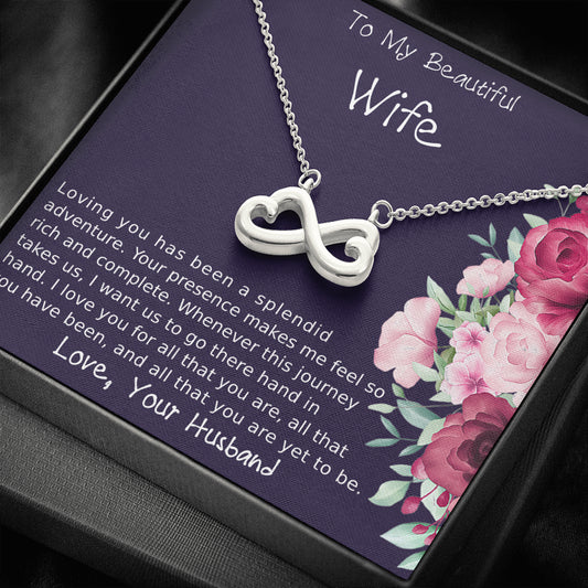 To My Wife Infinity Hearts Necklace Gift, Christmas Gift for Wife, Jewelry Gift For Wife From Husband, To My Soulmate Gift