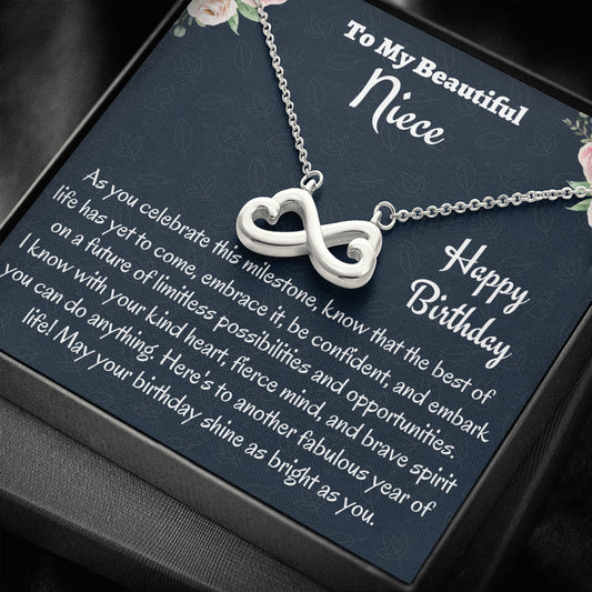Niece Birthday Gift, Infinity Hearts Necklace, Gift For Niece From Aunt, Birthday Jewelry Gift, Uncle to Niece Gift