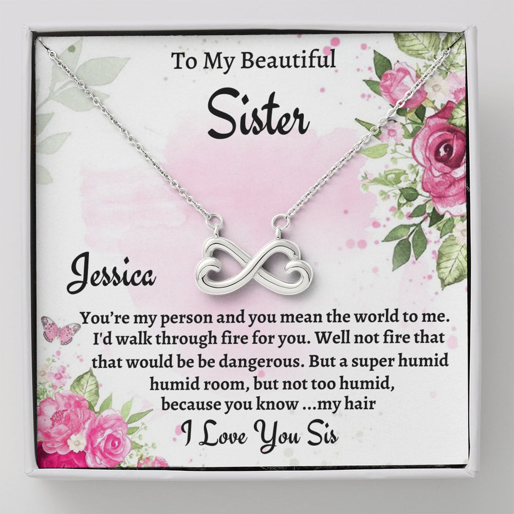To My Sister Gift, Personalized Infinity Hearts Necklace, Gift For Soul Sister, Birthday Gift For A Sister, Best Friend Christmas Gift