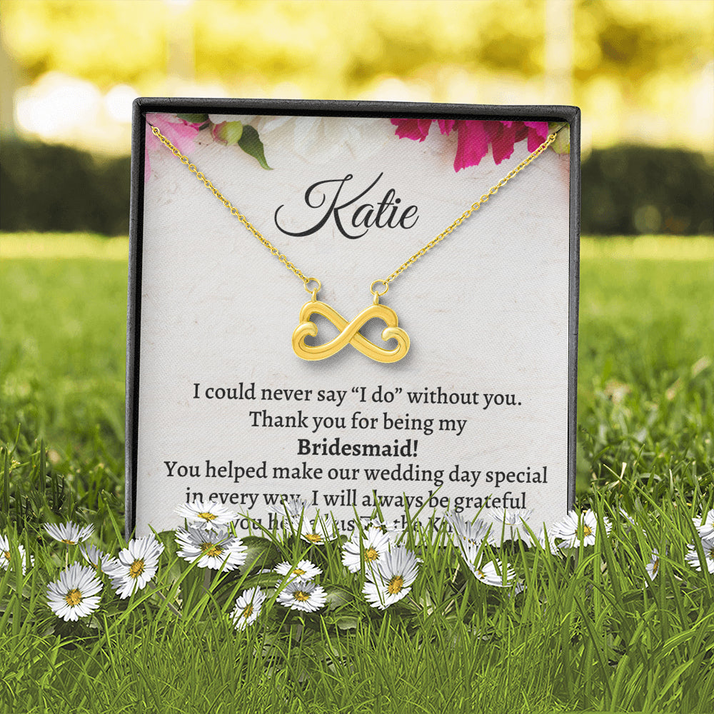 Bridesmaid Thank You Gift From Bride, Personalized Bridesmaid Thank You Gift, Infinity Heart Necklace, Appreciation Gift, Bridesmaid Jewelry Gift