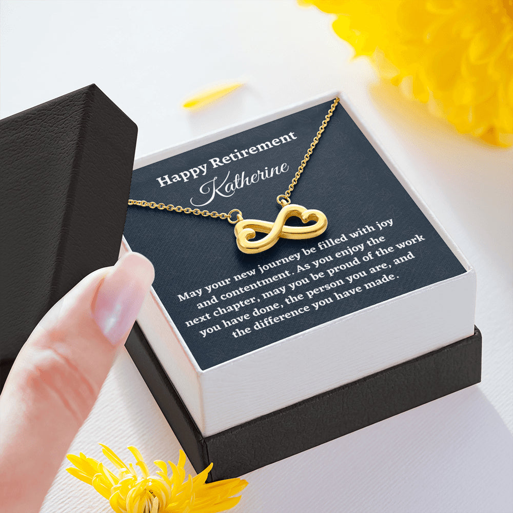 Personalized Retirement Gift for Women, Retirement Necklace Coworker Retirement Gift, Infinity Necklace, Gifts for Retiring Colleague
