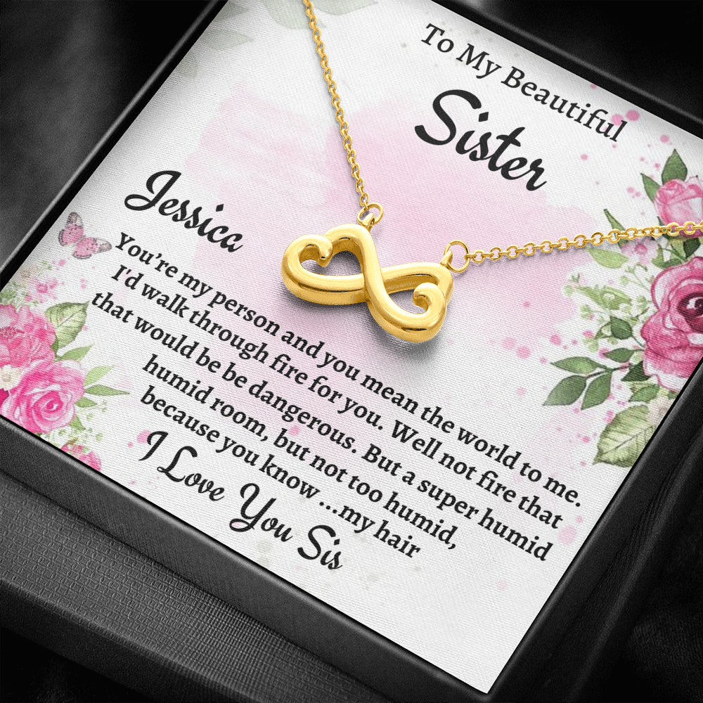 To My Sister Gift, Personalized Infinity Hearts Necklace, Gift For Soul Sister, Birthday Gift For A Sister, Best Friend Christmas Gift
