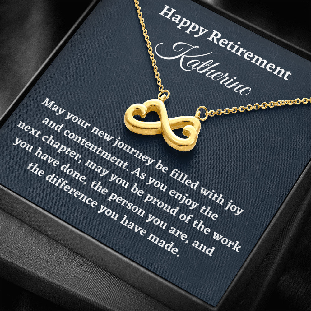 Personalized Retirement Gift for Women, Retirement Necklace Coworker Retirement Gift, Infinity Necklace, Gifts for Retiring Colleague