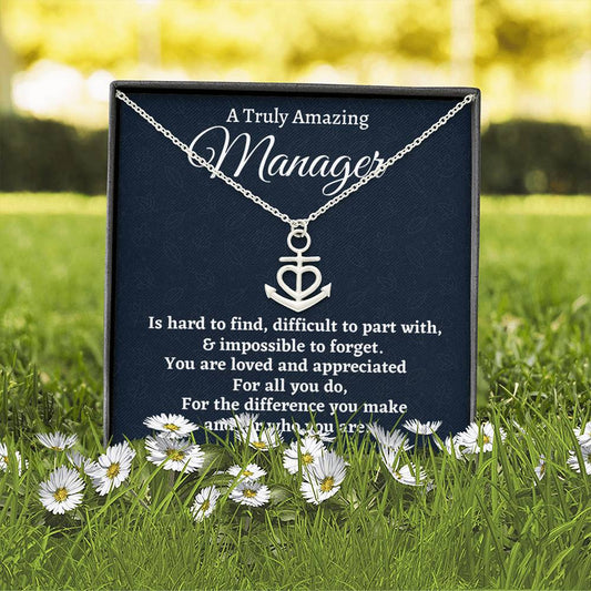 Manager Gift, Appreciation Gift For A Manager, Anchor Necklace, Personalized Manager Gift, Jewelry Gift For Women