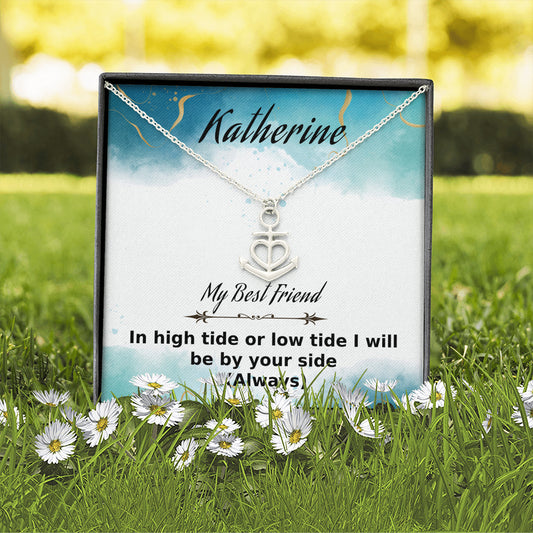 Best Friend Gift, Personalized Anchor Necklace Gift For Your Best Friend, Sister Gift, Unbiological Sister Gift