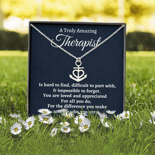 Therapist Gift, Appreciation Gift For A Therapist, Anchor Necklace, Personalized Therapist Gift, Jewelry Gift For Women Coworker