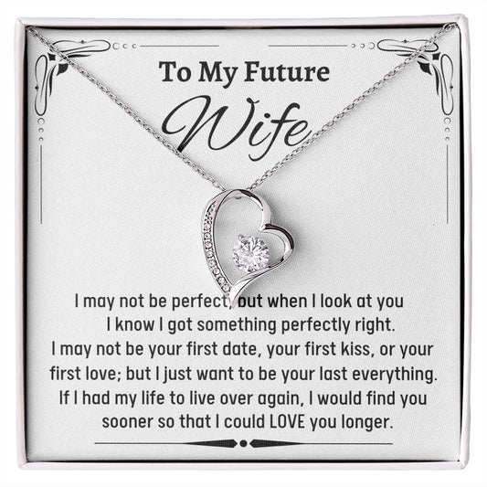 To My Future Wife Forever Love Heart Necklace Gift, Wedding Gift for Her, Christmas Gift for Her from Fiancé