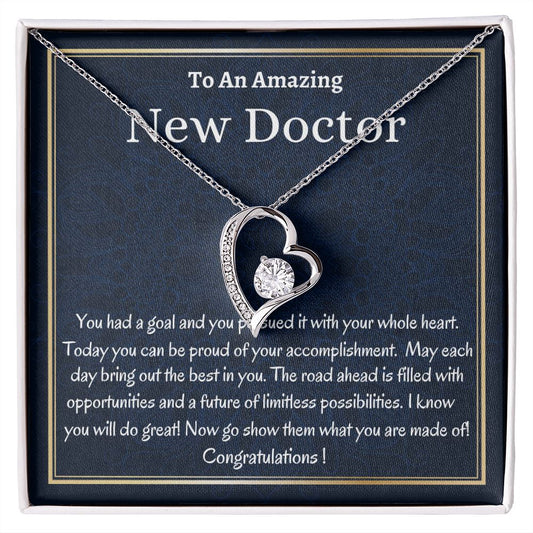 To An Amazing New Doctor Forever Love Necklace, New  Doctor Necklace, Graduation Gift For Her, Meaningful Gift, Women Jewelry.