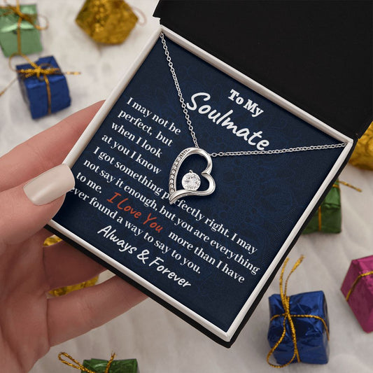 To My Soulmate Forever Love Necklace, Gift For Wife, Girlfriend, Lover, Friend,  Anniversary Gift, Christmas Gift For Her, I Love You