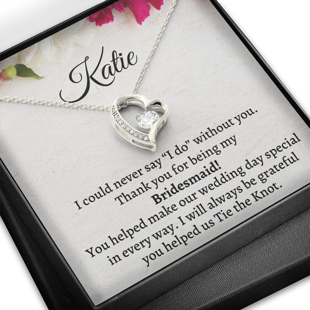 Bridesmaid Thank You Gift From Bride, Personalized Bridesmaid Thank You Gift, Forever Love Necklace, Appreciation Gift, Bridesmaid Jewelry Gift