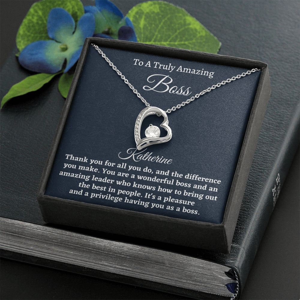 Personalized Boss Gift for Women Boss, Forever Love Necklace, Boss Lady Jewelry Gift, Appreciation Thank You Gift For An Amazing Boss
