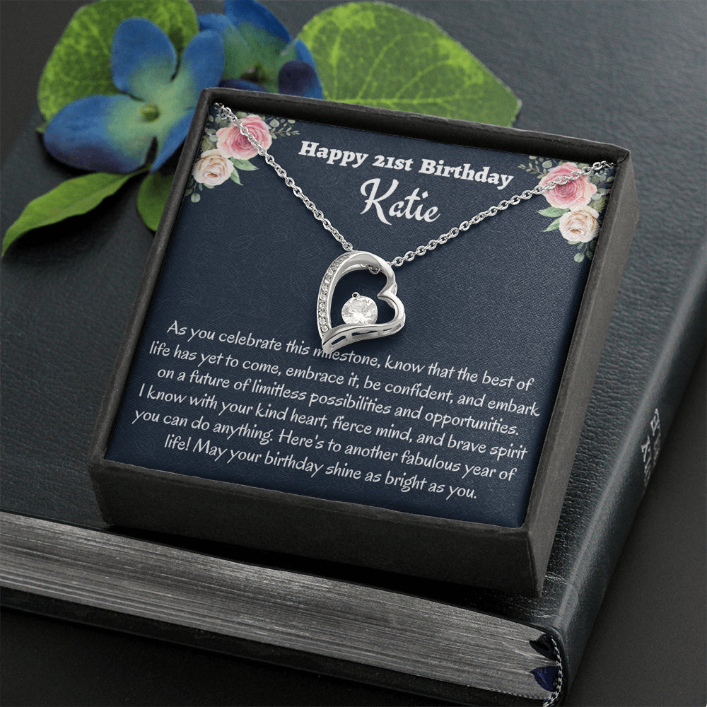 Personalized 21st Birthday Gift, Forever Love Necklace, Birthday Present for 21 Year Old, Birthday Gift For Her, Birthday Gift for Friend or Daughter.