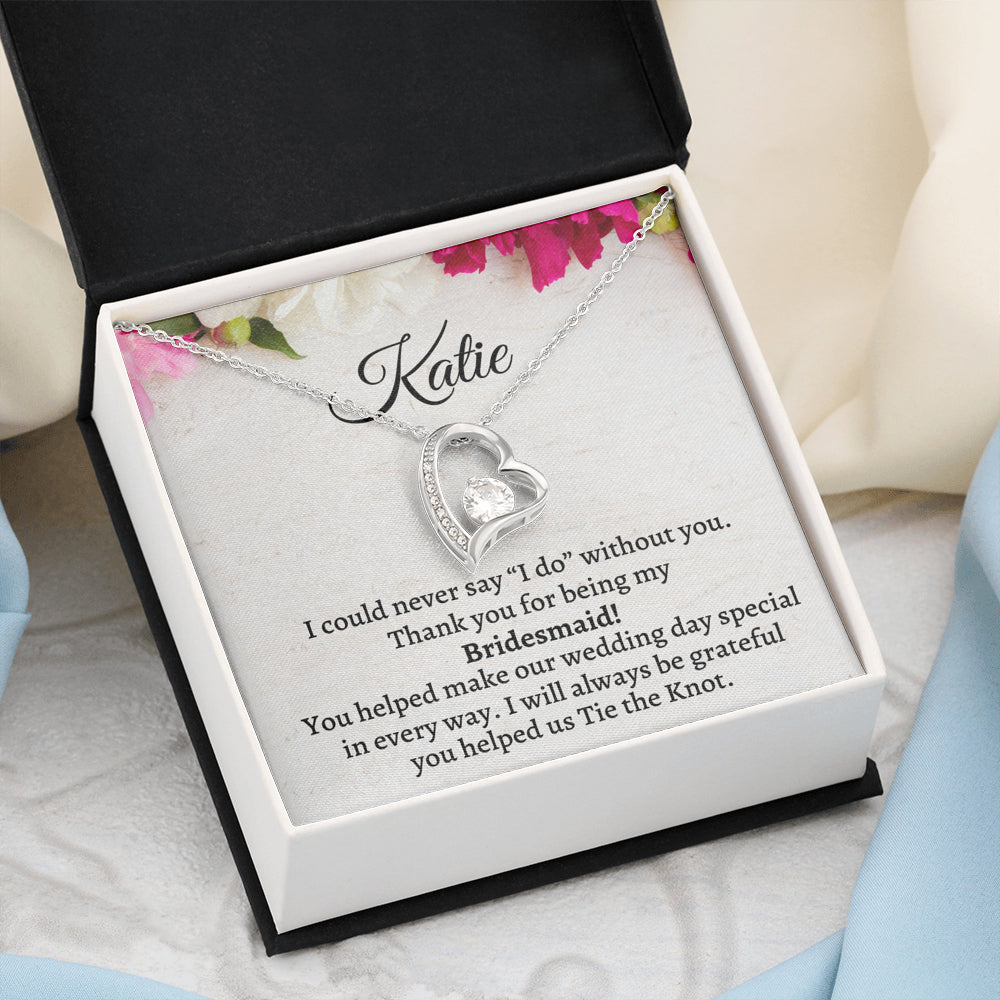 Bridesmaid Thank You Gift From Bride, Personalized Bridesmaid Thank You Gift, Forever Love Necklace, Appreciation Gift, Bridesmaid Jewelry Gift