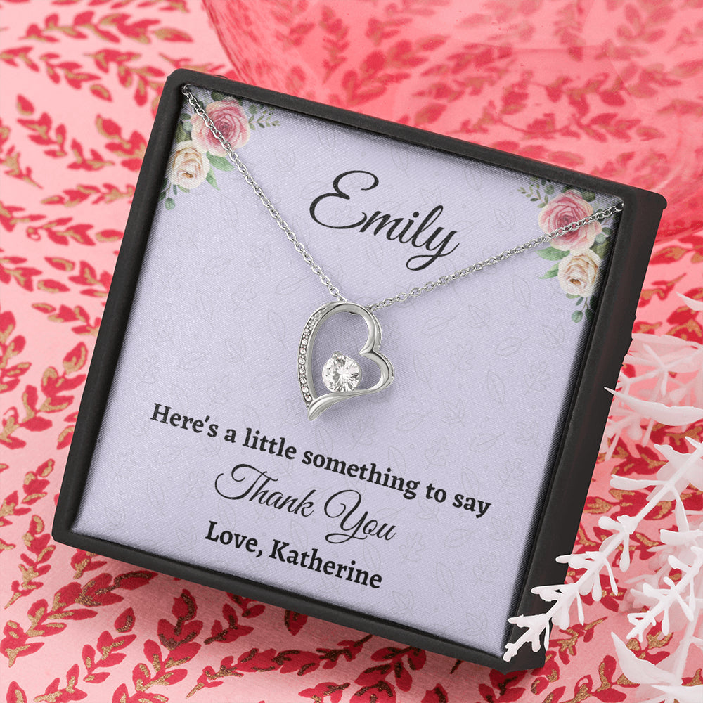 Personalized Thank You Gift, Forever Love Necklace, Appreciation Jewelry Gift For Women, Wedding Thank You, Mindfulness Gift For A Friend