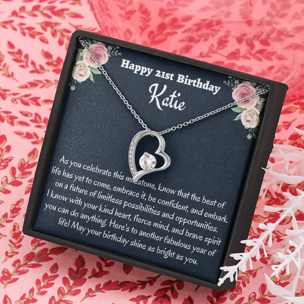 Personalized 21st Birthday Gift, Forever Love Necklace, Birthday Present for 21 Year Old, Birthday Gift For Her, Birthday Gift for Friend or Daughter.