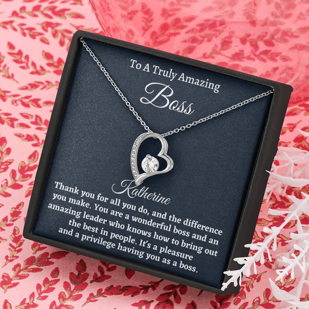 Personalized Boss Gift for Women Boss, Forever Love Necklace, Boss Lady Jewelry Gift, Appreciation Thank You Gift For An Amazing Boss