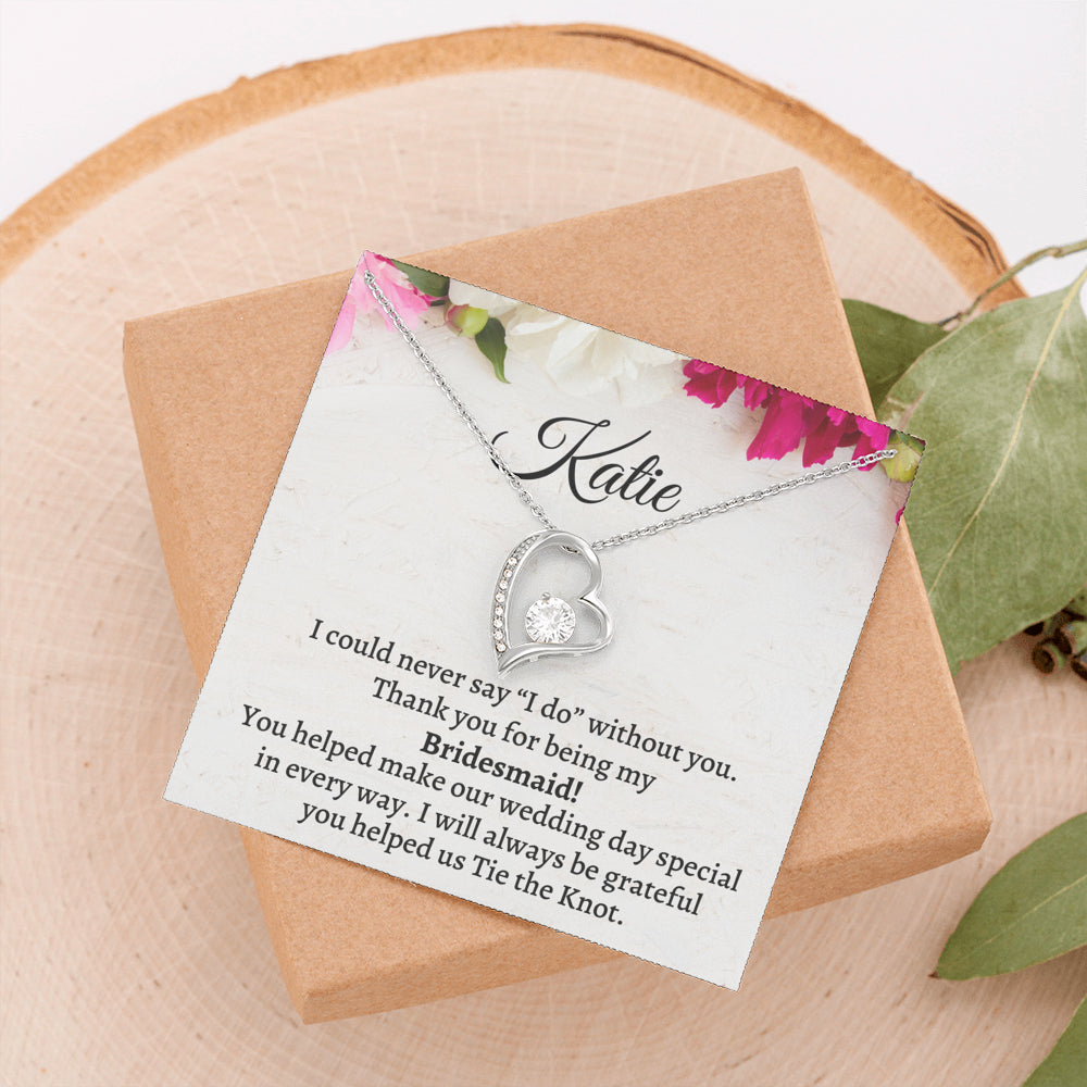 Bridesmaid Thank You Gift From Bride, Personalized Bridesmaid Thank You Gift, Forever Love Necklace, Appreciation Gift, Bridesmaid Jewelry Gift