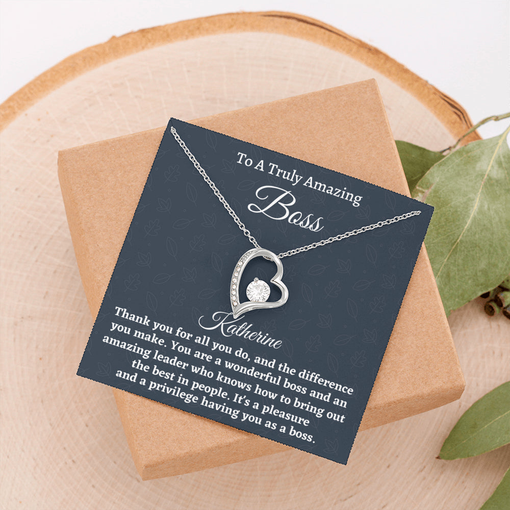 Personalized Boss Gift for Women Boss, Forever Love Necklace, Boss Lady Jewelry Gift, Appreciation Thank You Gift For An Amazing Boss