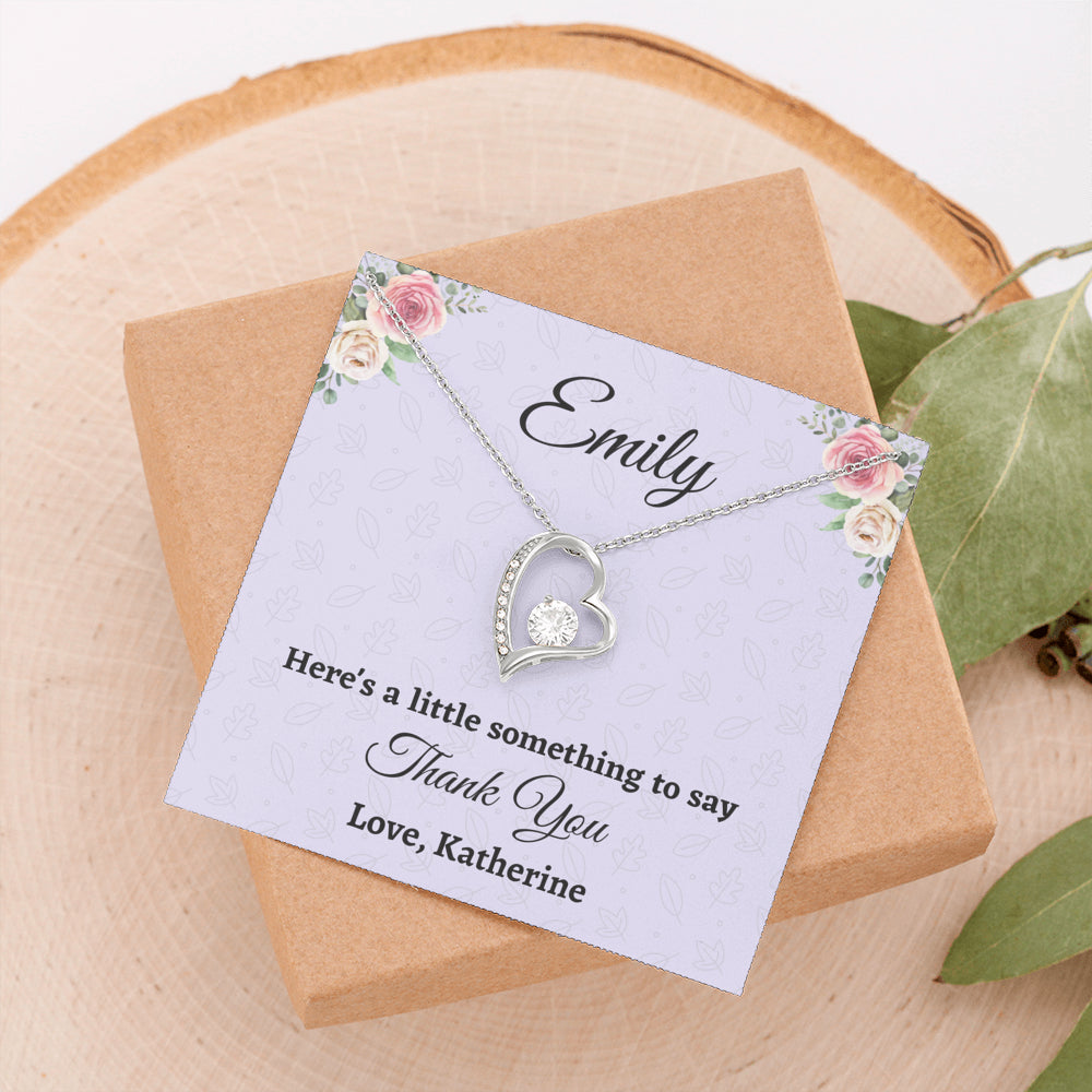 Personalized Thank You Gift, Forever Love Necklace, Appreciation Jewelry Gift For Women, Wedding Thank You, Mindfulness Gift For A Friend