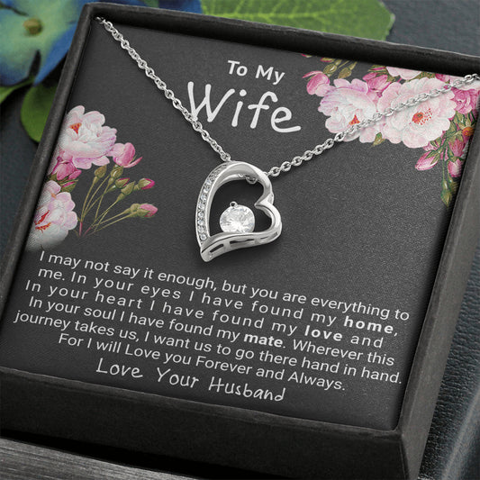 Jewelry Gift For Wife, Gift for Wife Forever Love Necklace, Christmas Gift for Wife, On her Birthday Gift, Anniversary Gift To My Soulmate Gift