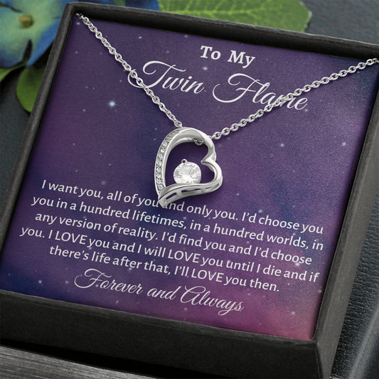 To My Twin Flame Forever Love Necklace Gift, For My Girlfriend Soulmate Gift, Twin Flame Jewelry, To My Twin Flame Christmas or Birthday Gift For Her