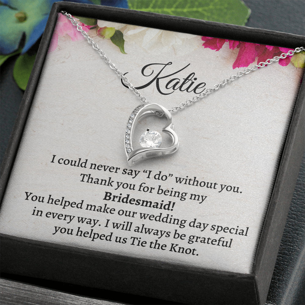 Bridesmaid Thank You Gift From Bride, Personalized Bridesmaid Thank You Gift, Forever Love Necklace, Appreciation Gift, Bridesmaid Jewelry Gift