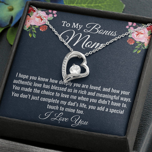 Gift For Bonus Mom, Stepmom Necklace Gift, Forever Love Necklace, Birthday Gift For Stepmom From Stepdaughter, Gift From Stepson