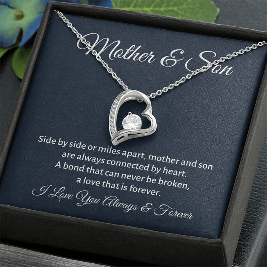 Mother & Son Forever Love Necklace Gift, Mom Birthday Gift or Christmas Present from Son, To Parents Appreciation Gift