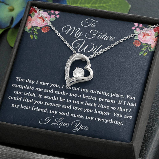 To My Future Wife Necklace Gift, Forever Love Necklace For Her Anniversary, Birthday Gift For Fiancée, Gift For Her, Gift For Engaged Girlfriend