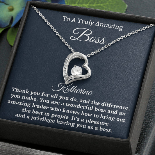 Personalized Boss Gift for Women Boss, Forever Love Necklace, Boss Lady Jewelry Gift, Appreciation Thank You Gift For An Amazing Boss