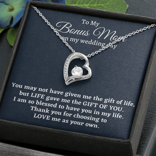 Stepmother Wedding Gift from Bride, Forever Love Necklace, Bonus Mom Gift, To Stepmom of the Bride Gift, Wedding Jewelry for Stepmom