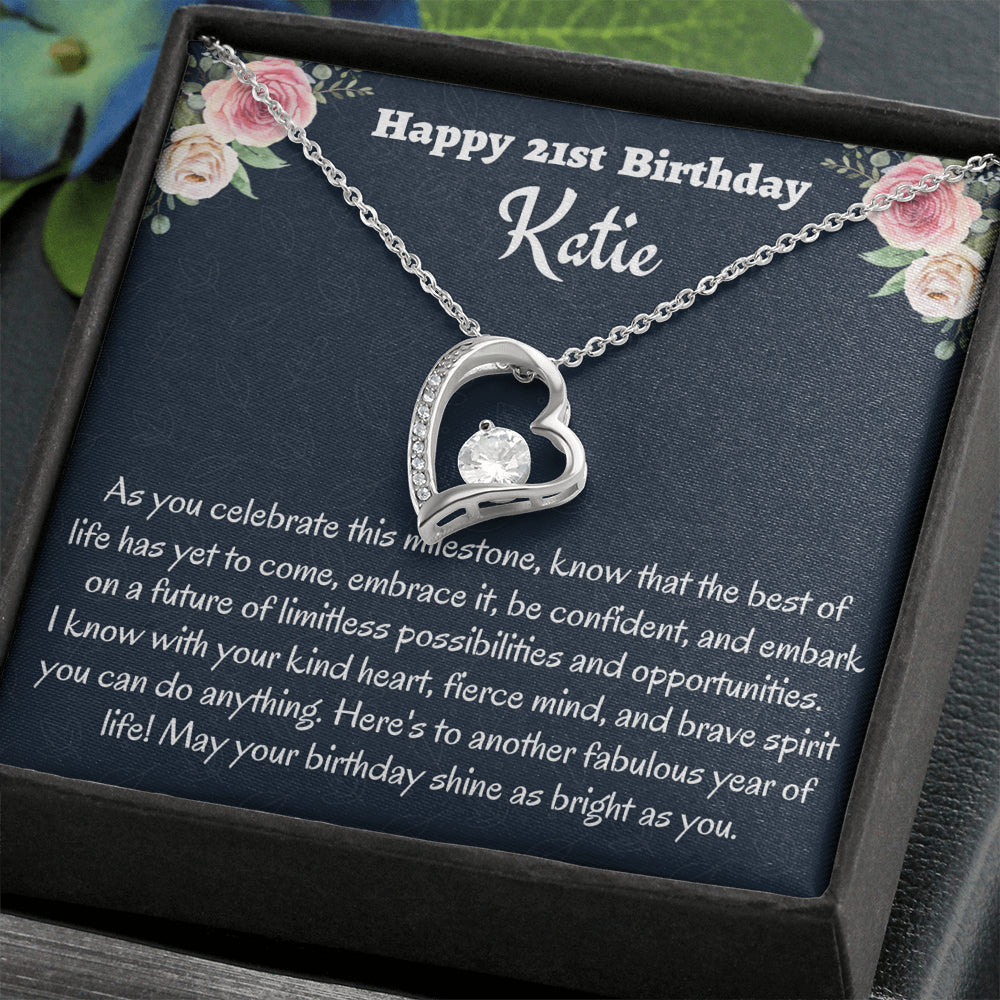 Personalized 21st Birthday Gift, Forever Love Necklace, Birthday Present for 21 Year Old, Birthday Gift For Her, Birthday Gift for Friend or Daughter.