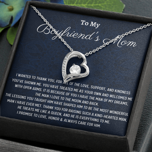 To My Boyfriends Mom Gift, Forever  Love Necklace, Christmas Gift for Boyfriends Mom Gift for Boyfriend's Mom From Girlfriend