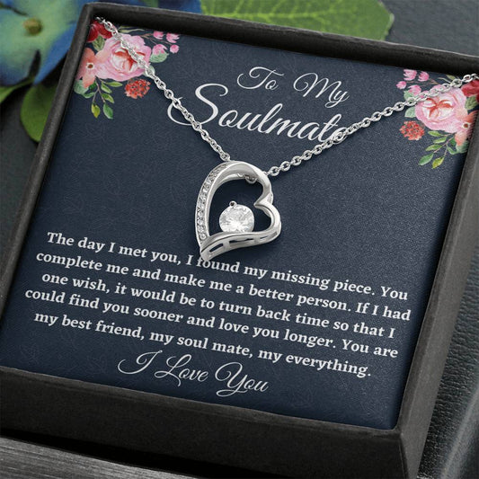 To My Soulmate Necklace Gift, Forever Love Necklace For Her Birthday, Anniversary Gift, Gift For Her