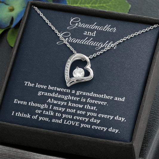 Grandmother & Granddaughter Necklace, Forever Love Necklace Grandma Gift, Granddaughter Gift, Birthday Christmas Gift