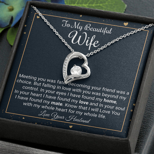 To My Wife Necklace Gift, Forever Love Necklace, Christmas Gift for Wife, Birthday Gift For Her, Jewelry Gift For Wife From Husband